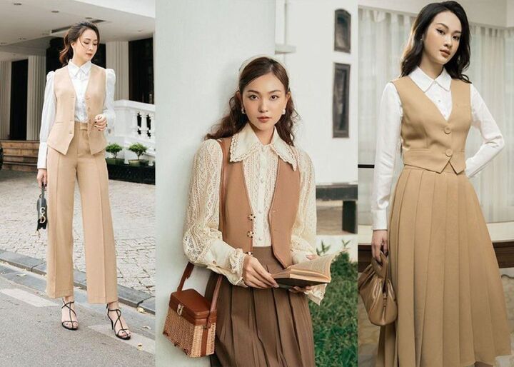 Đi làm đi chơi đều tiện nhờ bản phối từ áo vest, blazer thu đông - Ảnh 3. Đi làm đi chơi đều tiện nhờ bản phối từ áo vest, blazer thu đông - Ảnh 3.
